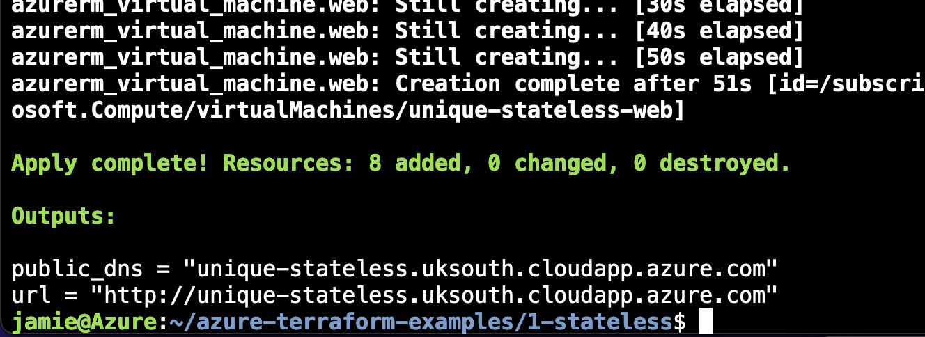 Stateless Terraform Build Complete