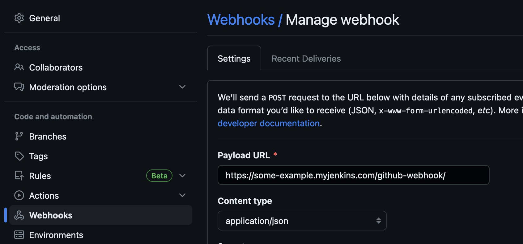 GitHub Webhook Configuration